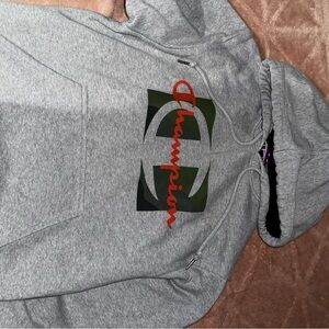Champion Gray Sweatshirt with Abstract Design